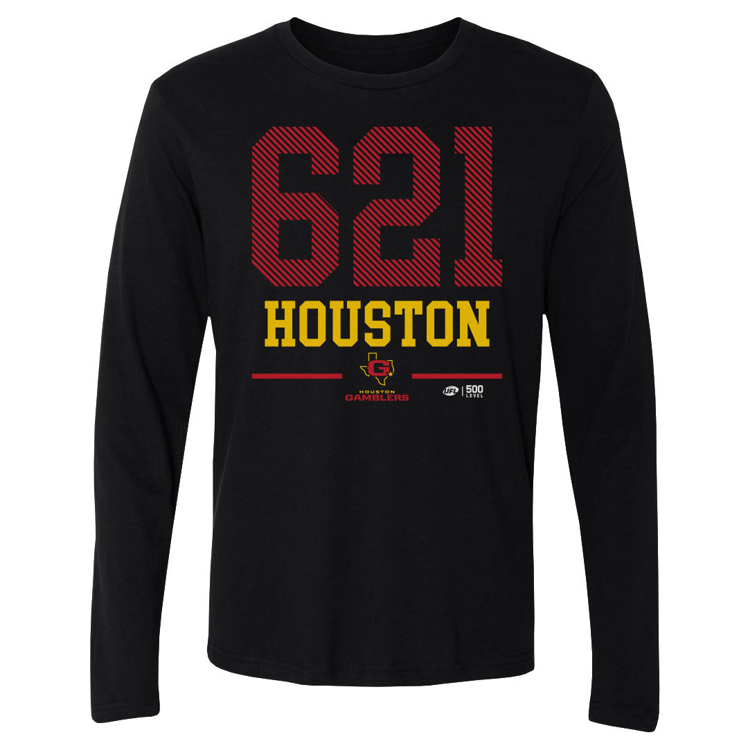 Houston Gamblers Men's Long Sleeve T-Shirt | 500 LEVEL