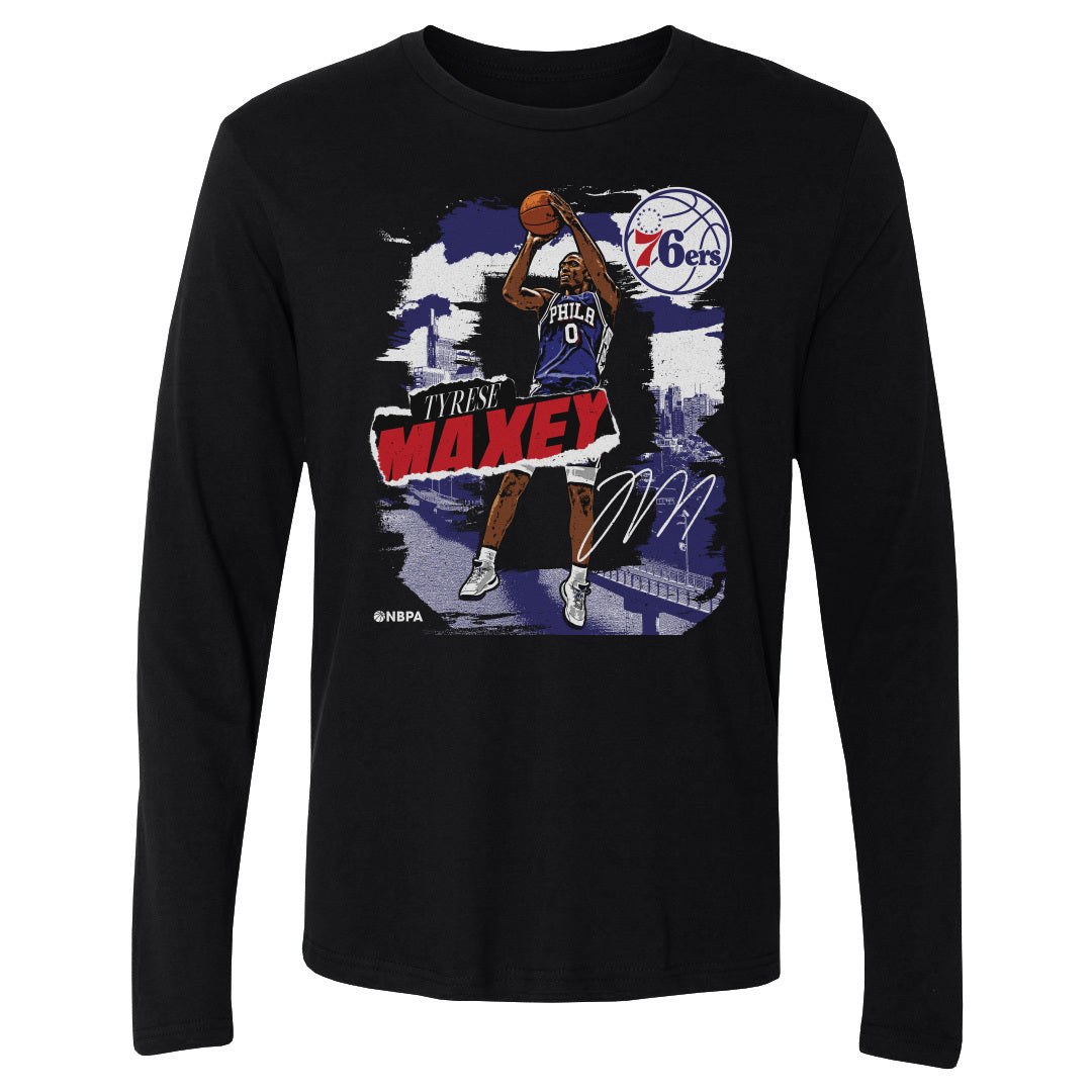 Tyrese Maxey Men's Long Sleeve T-Shirt | 500 LEVEL