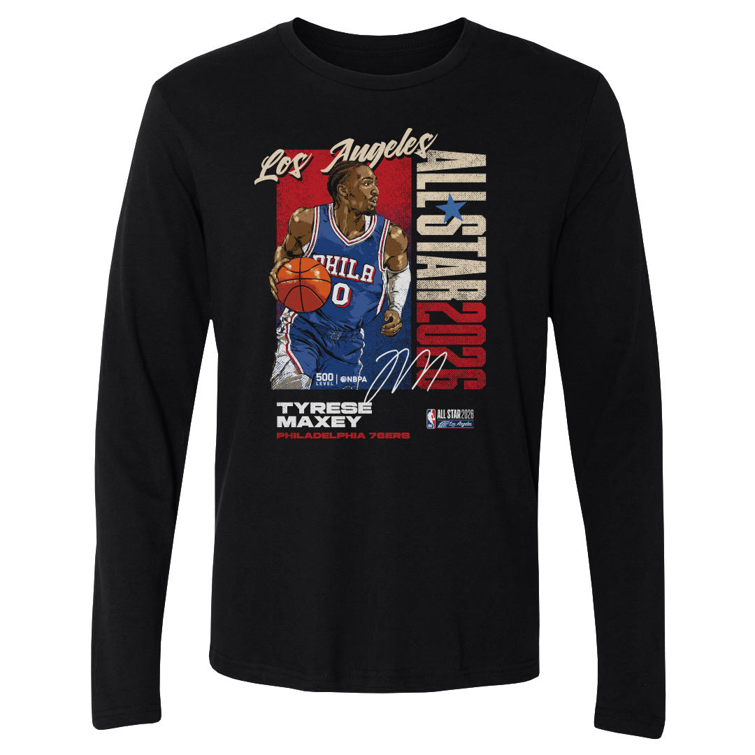 Tyrese Maxey Men's Long Sleeve T-Shirt | 500 LEVEL