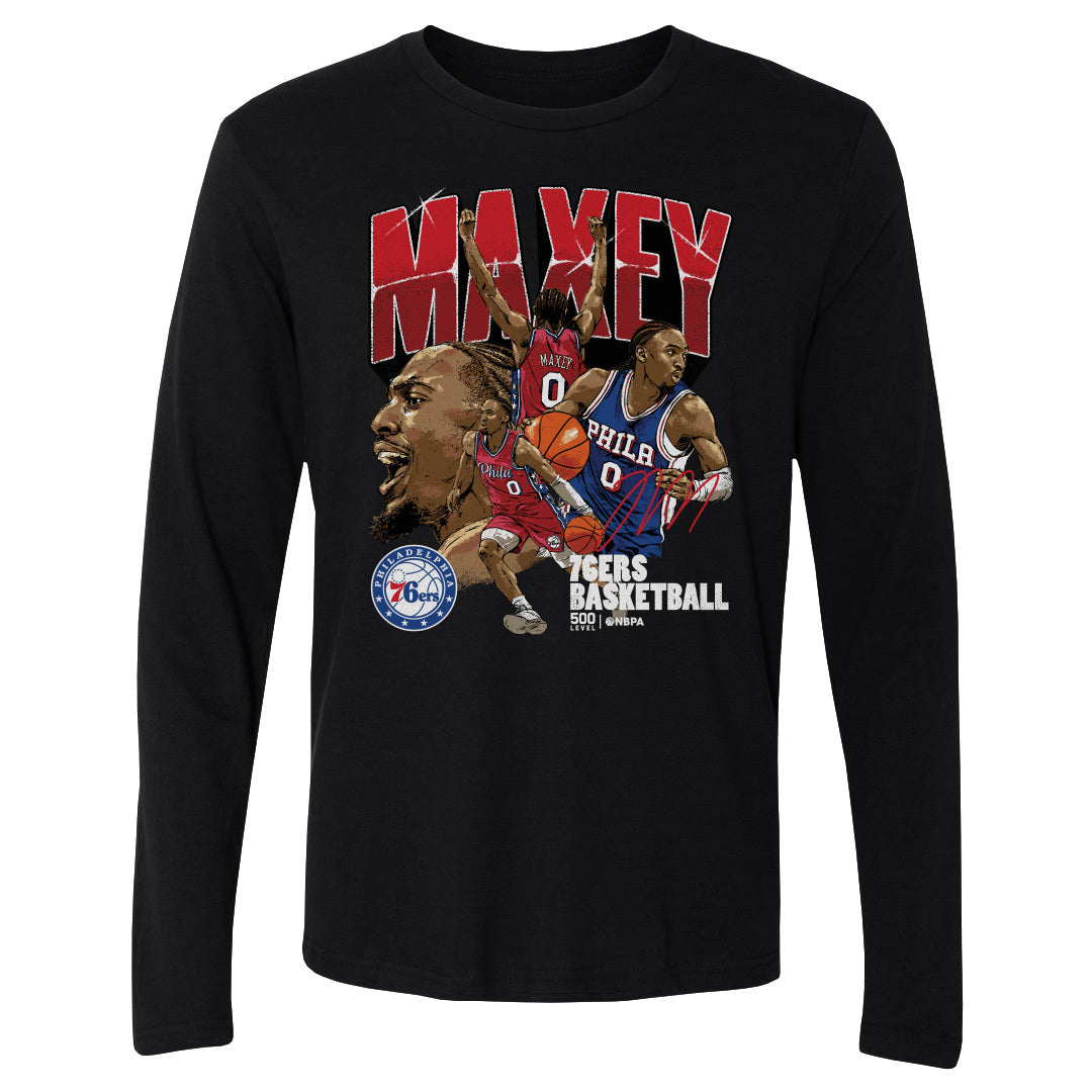 Tyrese Maxey Men's Long Sleeve T-Shirt | 500 LEVEL