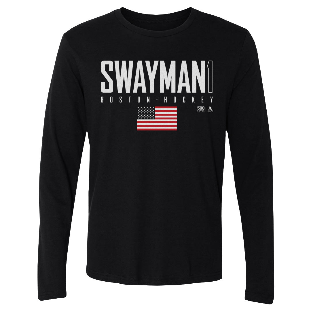 Jeremy Swayman Men's Long Sleeve T-Shirt | 500 LEVEL