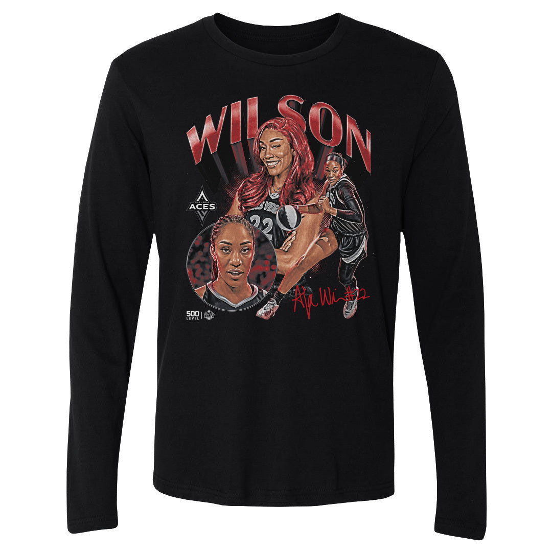 A'ja Wilson Men's Long Sleeve T-Shirt | 500 LEVEL