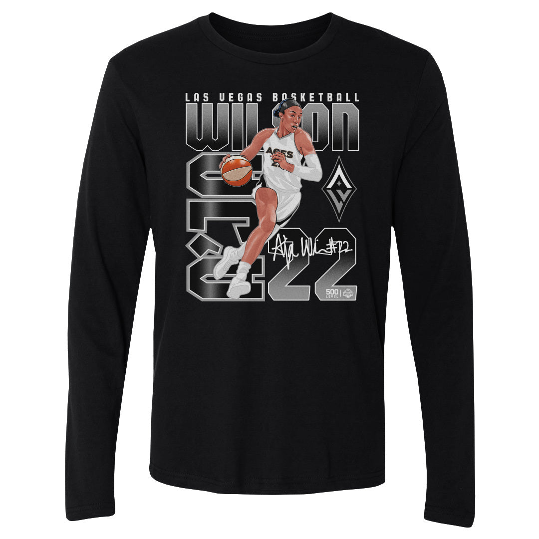 A'ja Wilson Men's Long Sleeve T-Shirt | 500 LEVEL