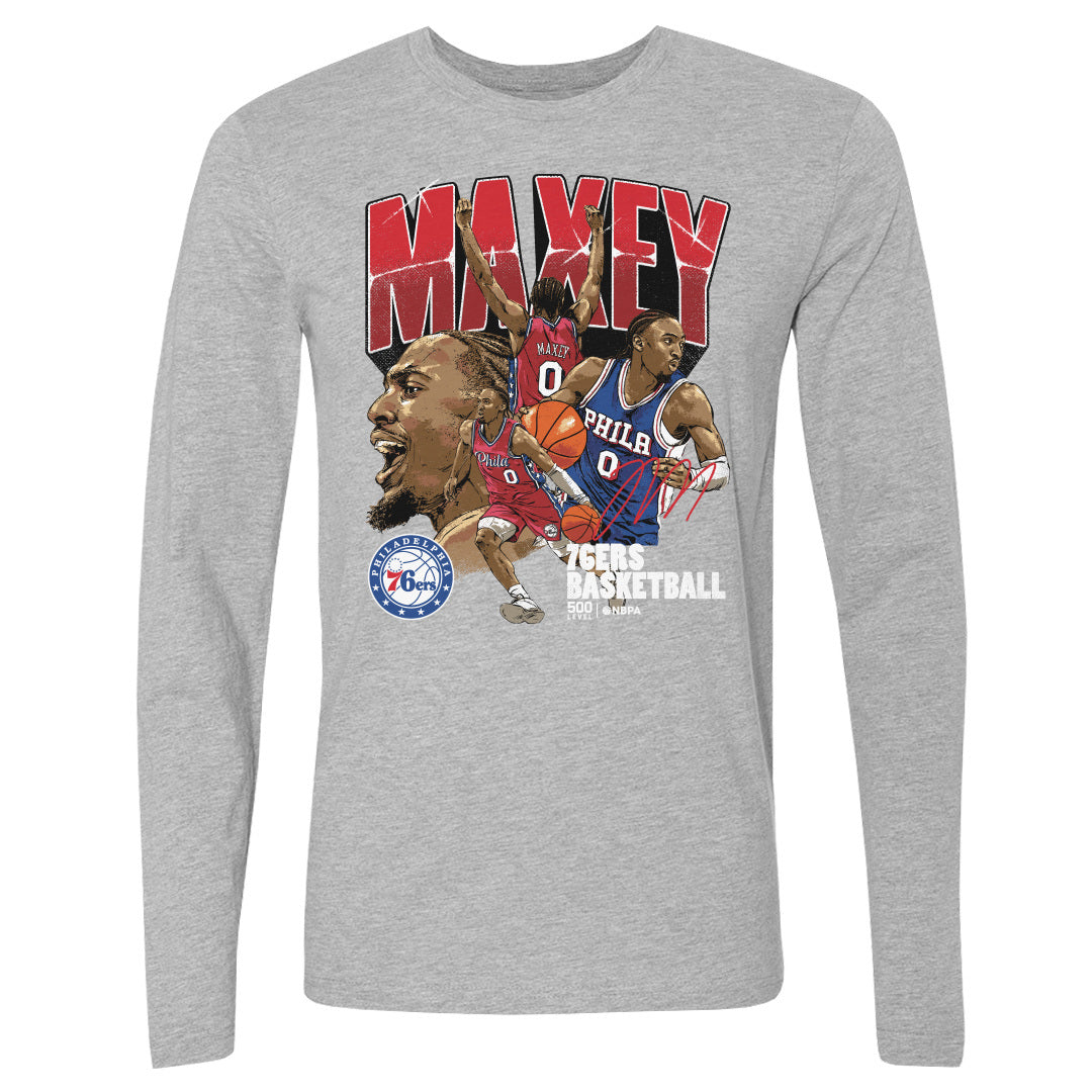 Tyrese Maxey Men's Long Sleeve T-Shirt | 500 LEVEL