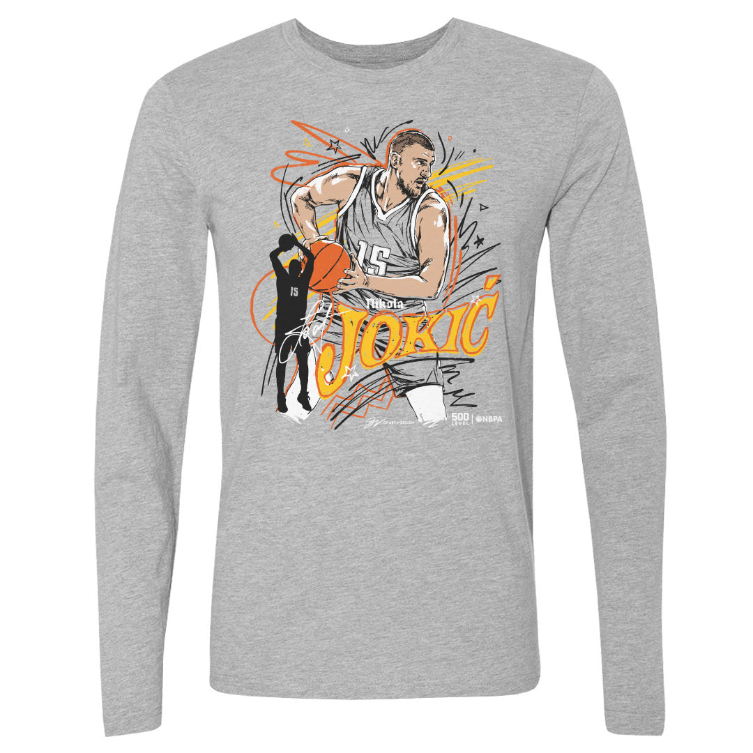 Nikola Jokic Men's Long Sleeve T-Shirt | 500 LEVEL