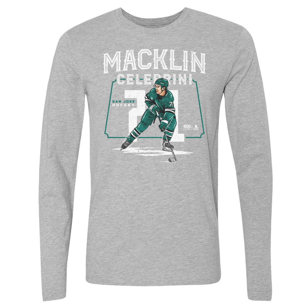 Macklin Celebrini Men's Long Sleeve T-Shirt | 500 LEVEL