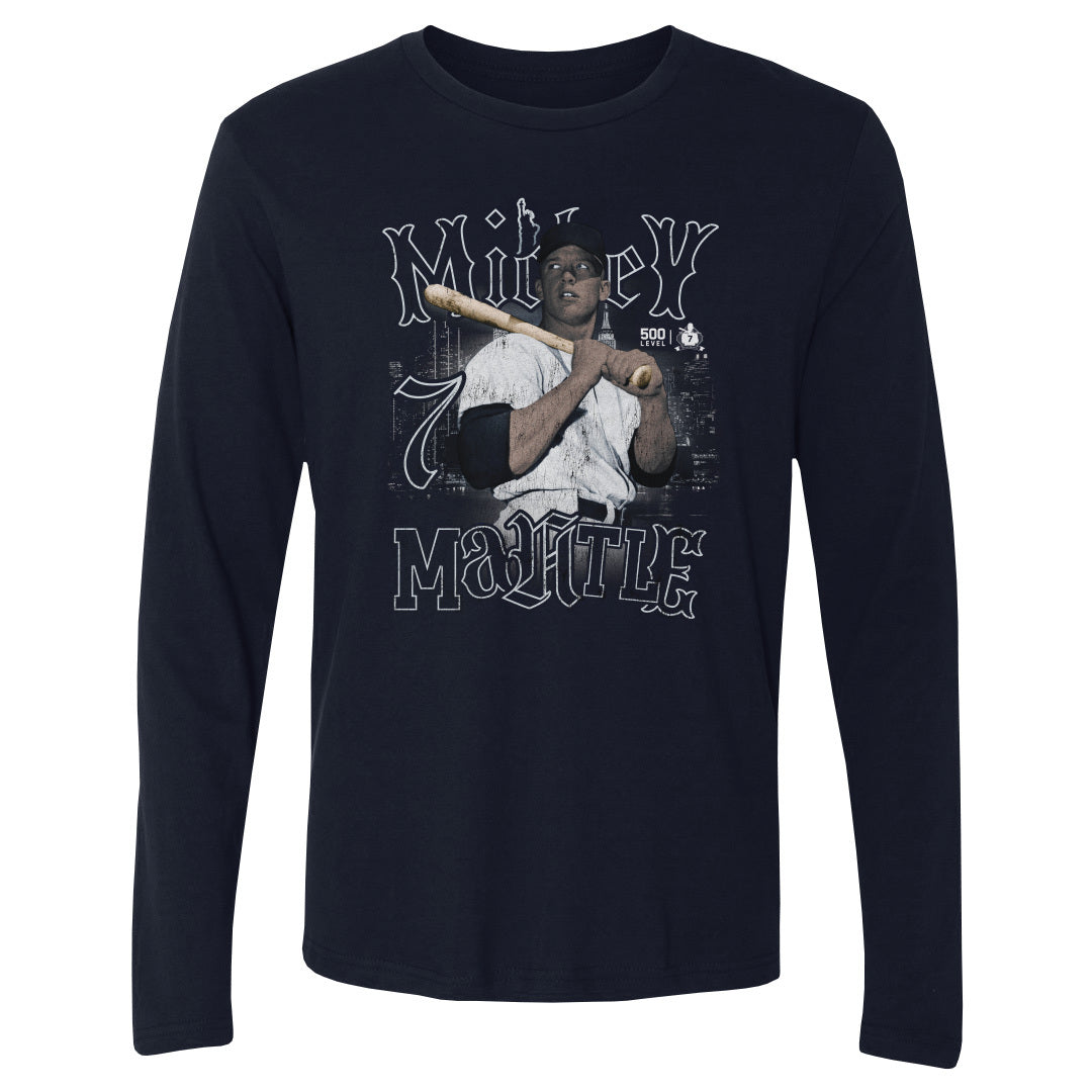 Mickey Mantle Men's Long Sleeve T-Shirt | 500 LEVEL