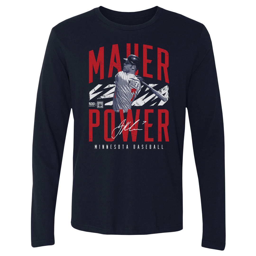 Joe Mauer Men's Long Sleeve T-Shirt | 500 LEVEL