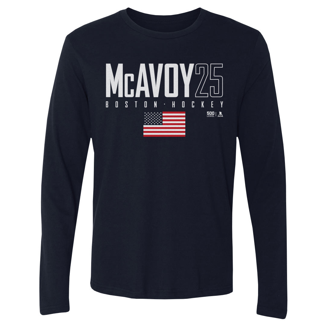 Charlie McAvoy Men's Long Sleeve T-Shirt | 500 LEVEL