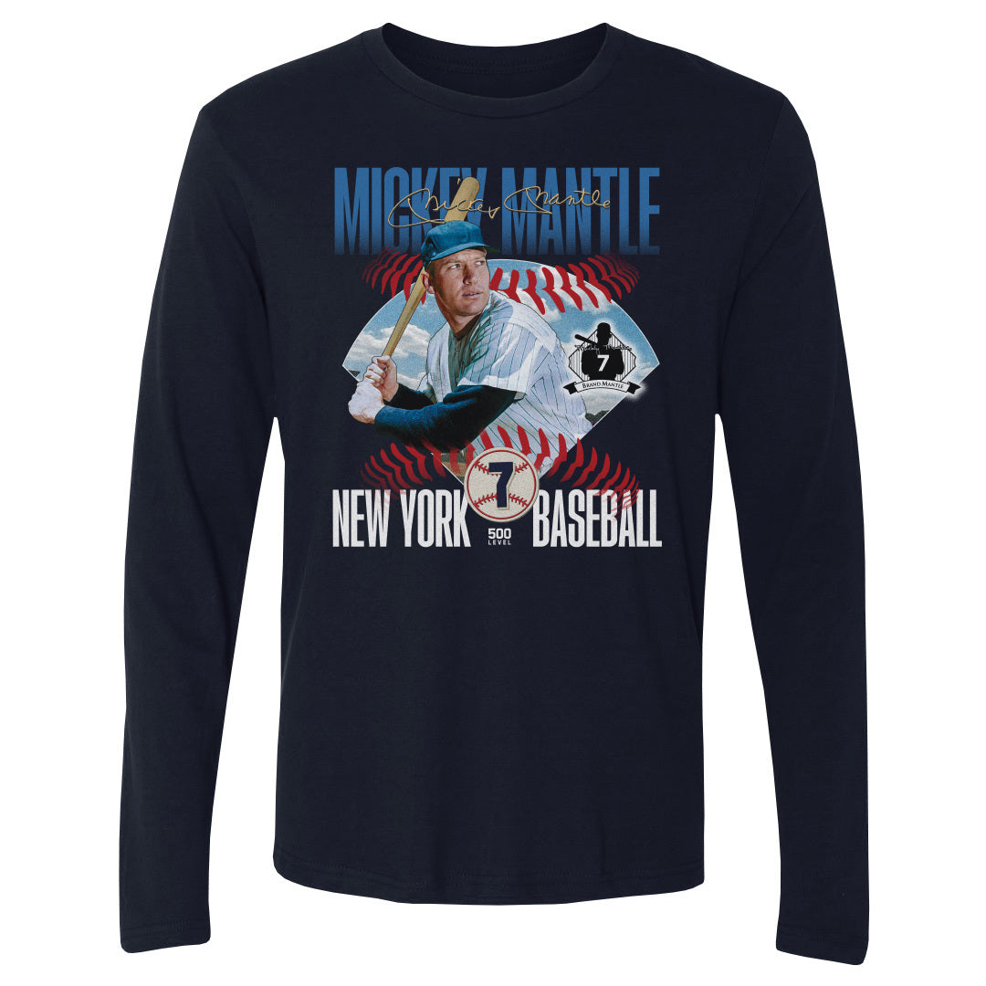 Mickey Mantle Men's Long Sleeve T-Shirt | 500 LEVEL