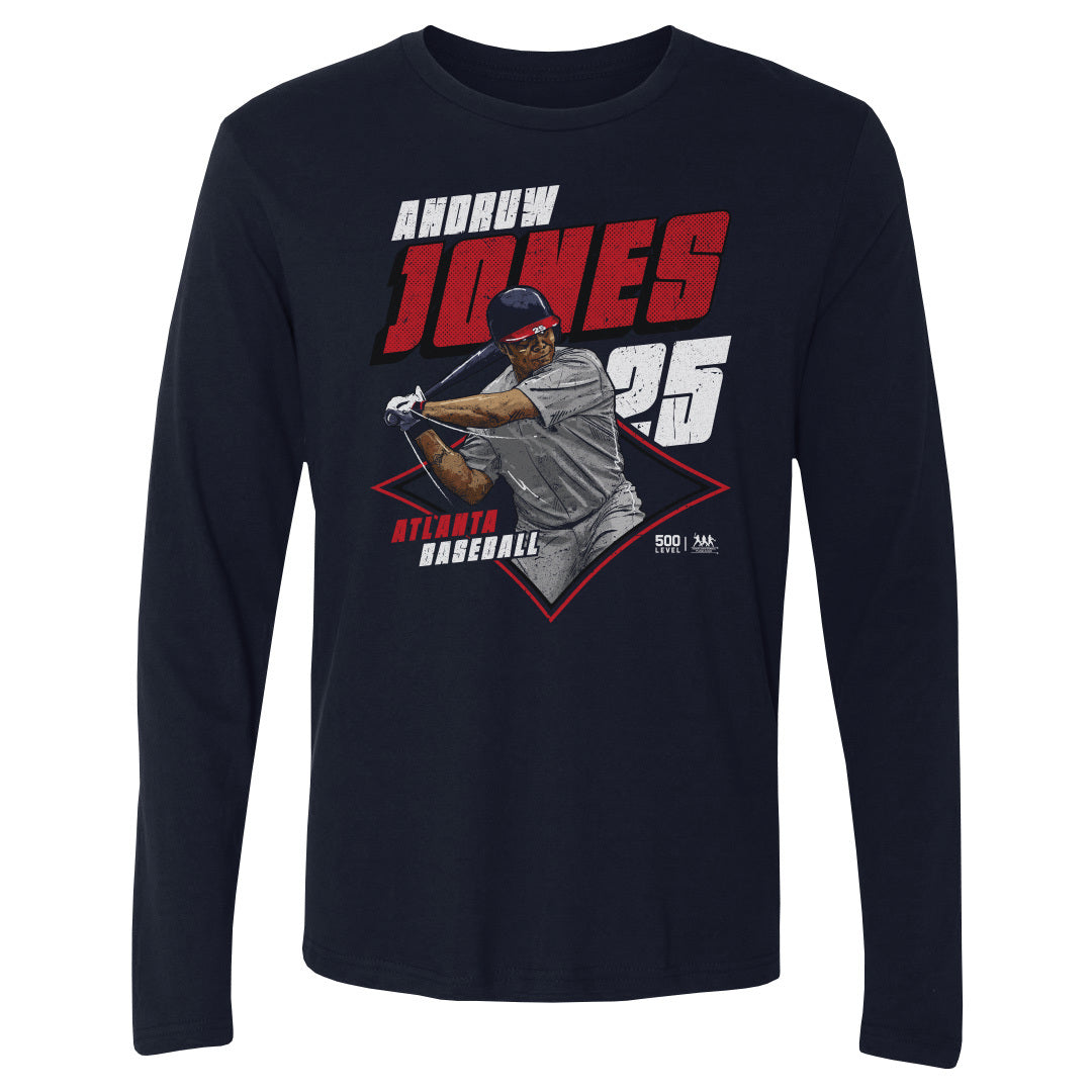 Andruw Jones Men's Long Sleeve T-Shirt | 500 LEVEL