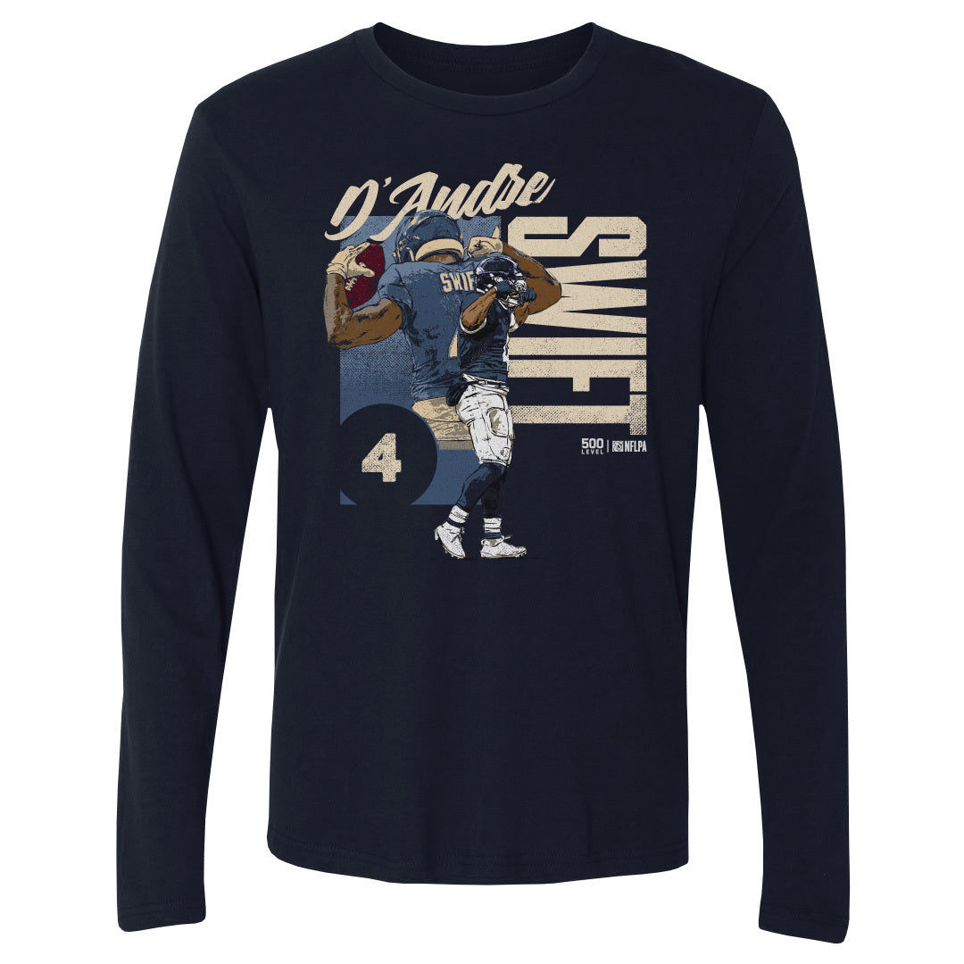 D'Andre Swift Men's Long Sleeve T-Shirt | 500 LEVEL
