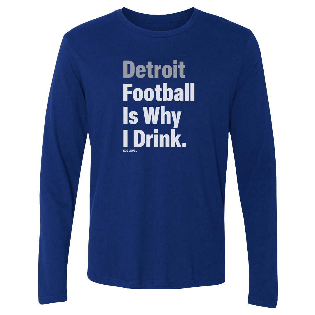 Detroit Football Men's Long Sleeve T-Shirt | 500 LEVEL