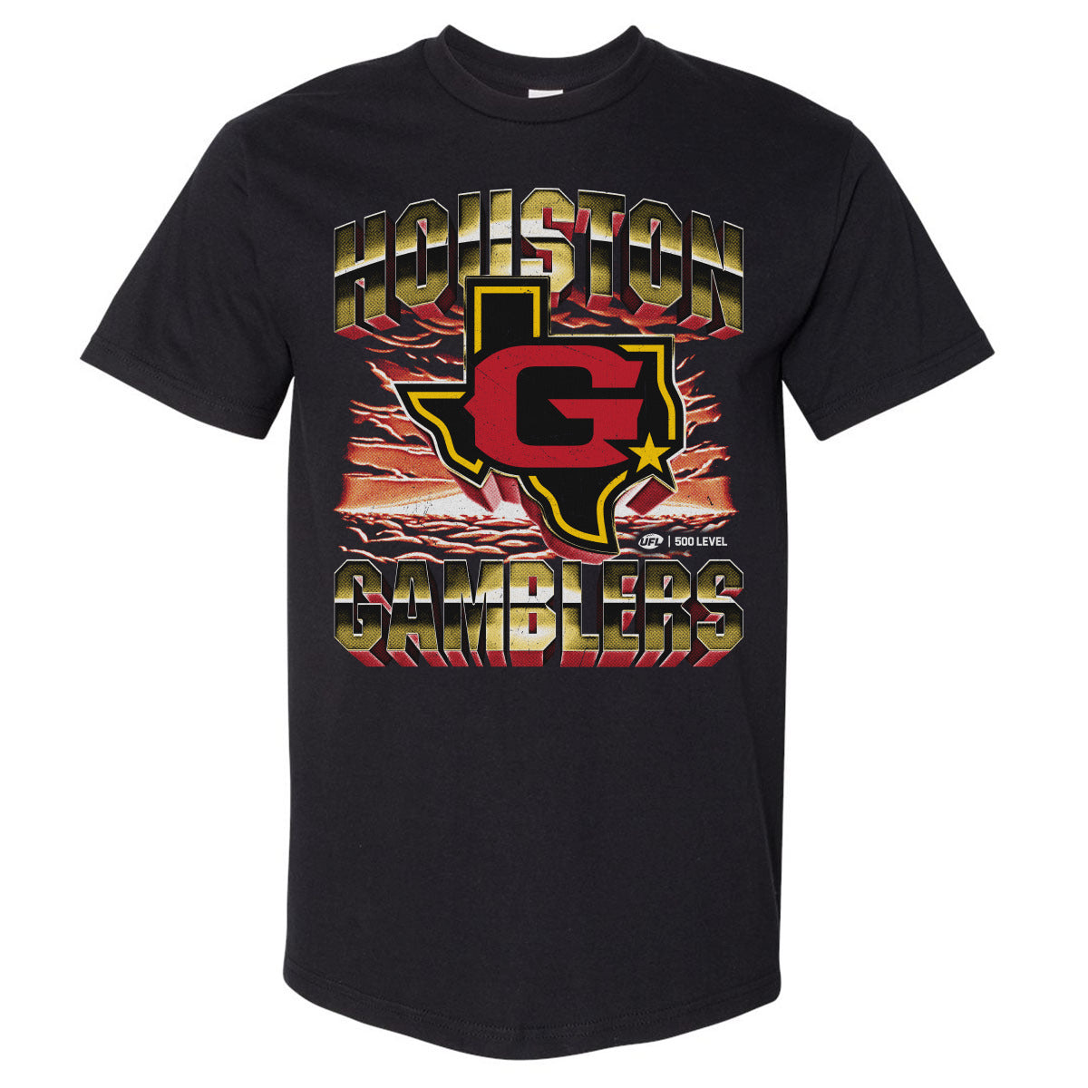 Houston Gamblers Men's Heavyweight T-Shirt | 500 LEVEL
