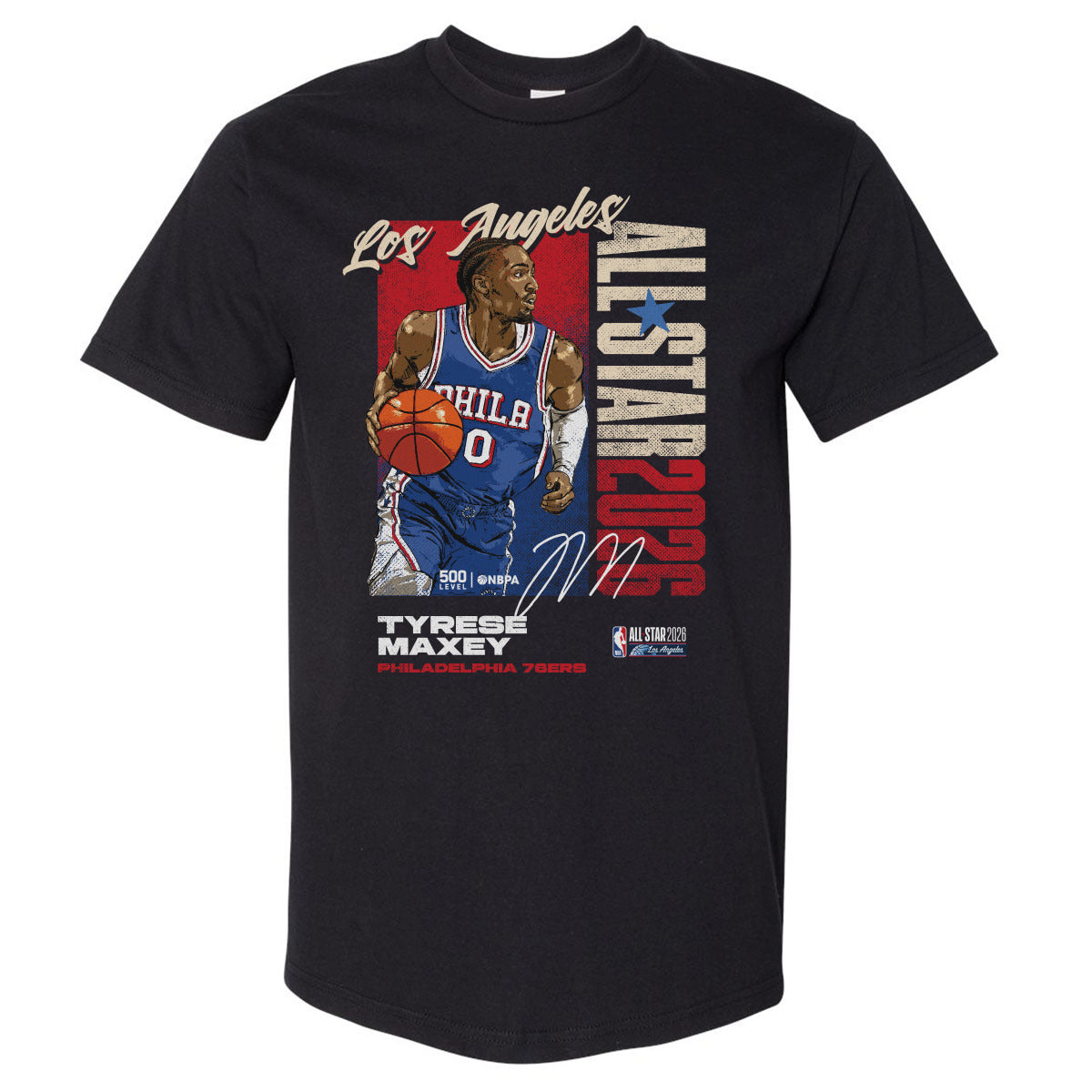 Tyrese Maxey Men's Heavyweight T-Shirt | 500 LEVEL