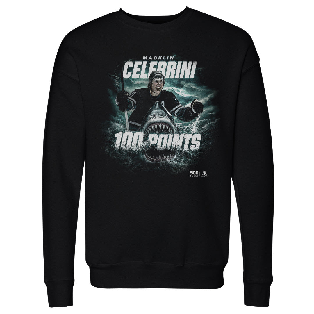 Macklin Celebrini Men's Crewneck Sweatshirt | 500 LEVEL