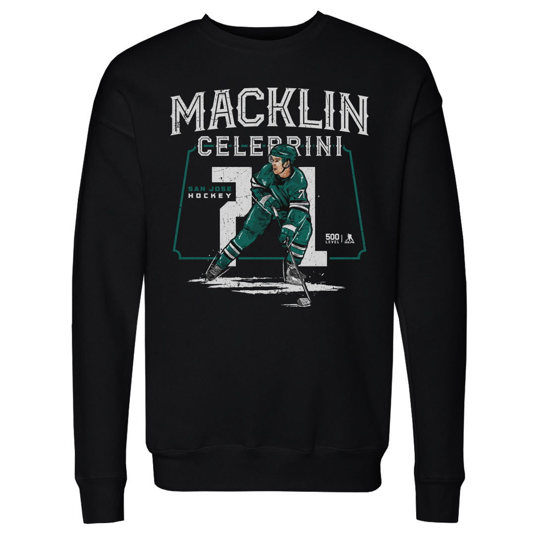 Macklin Celebrini Men's Crewneck Sweatshirt | 500 LEVEL