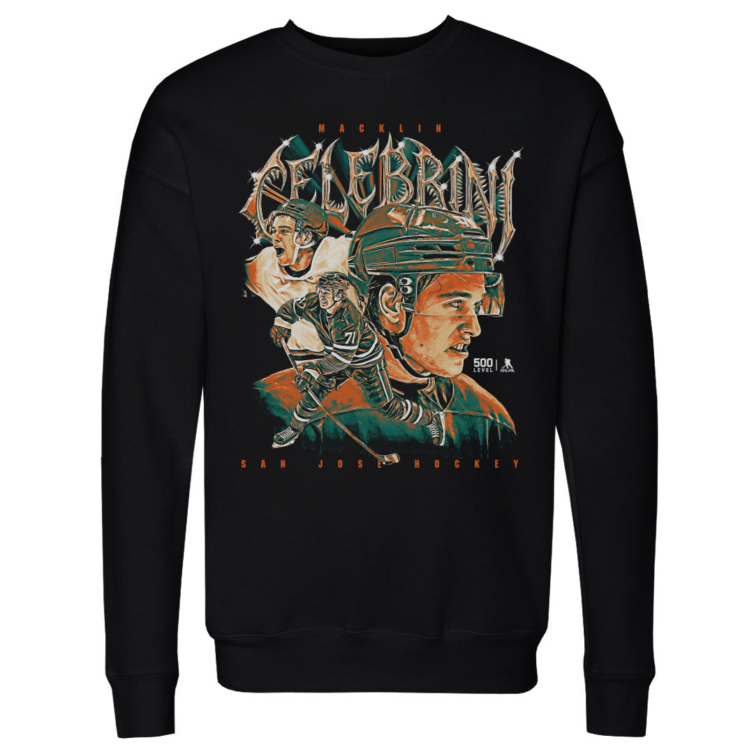Macklin Celebrini Men's Crewneck Sweatshirt | 500 LEVEL
