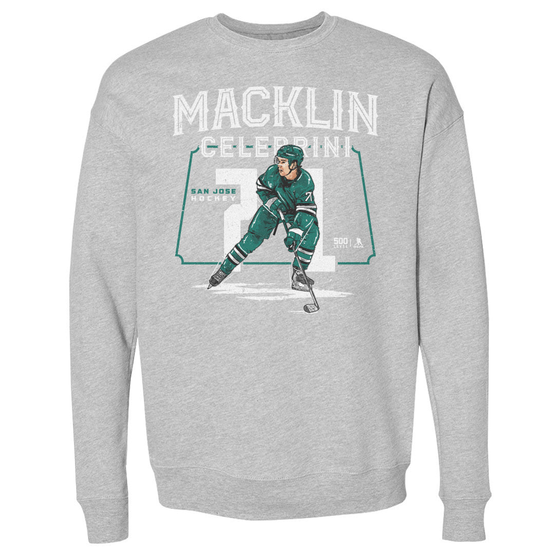 Macklin Celebrini Men's Crewneck Sweatshirt | 500 LEVEL