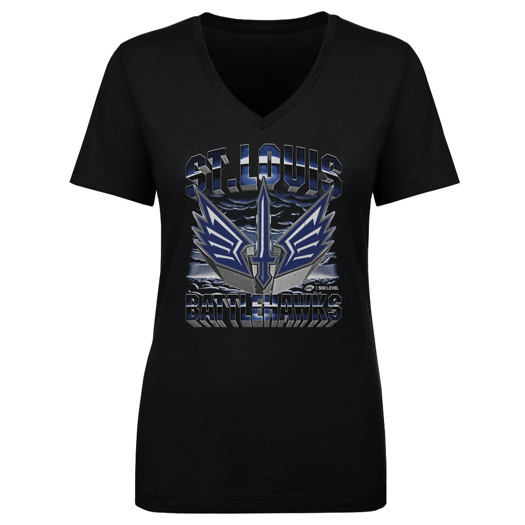 St. Louis Battlehawks Women's V-Neck T-Shirt | 500 LEVEL