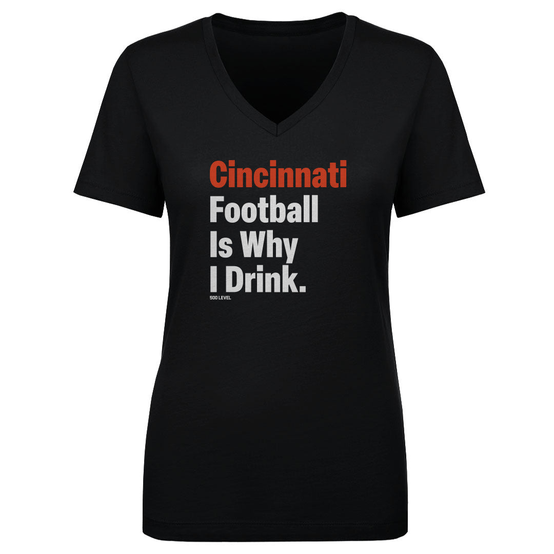 Cincinnati Football Women's V-Neck T-Shirt | 500 LEVEL