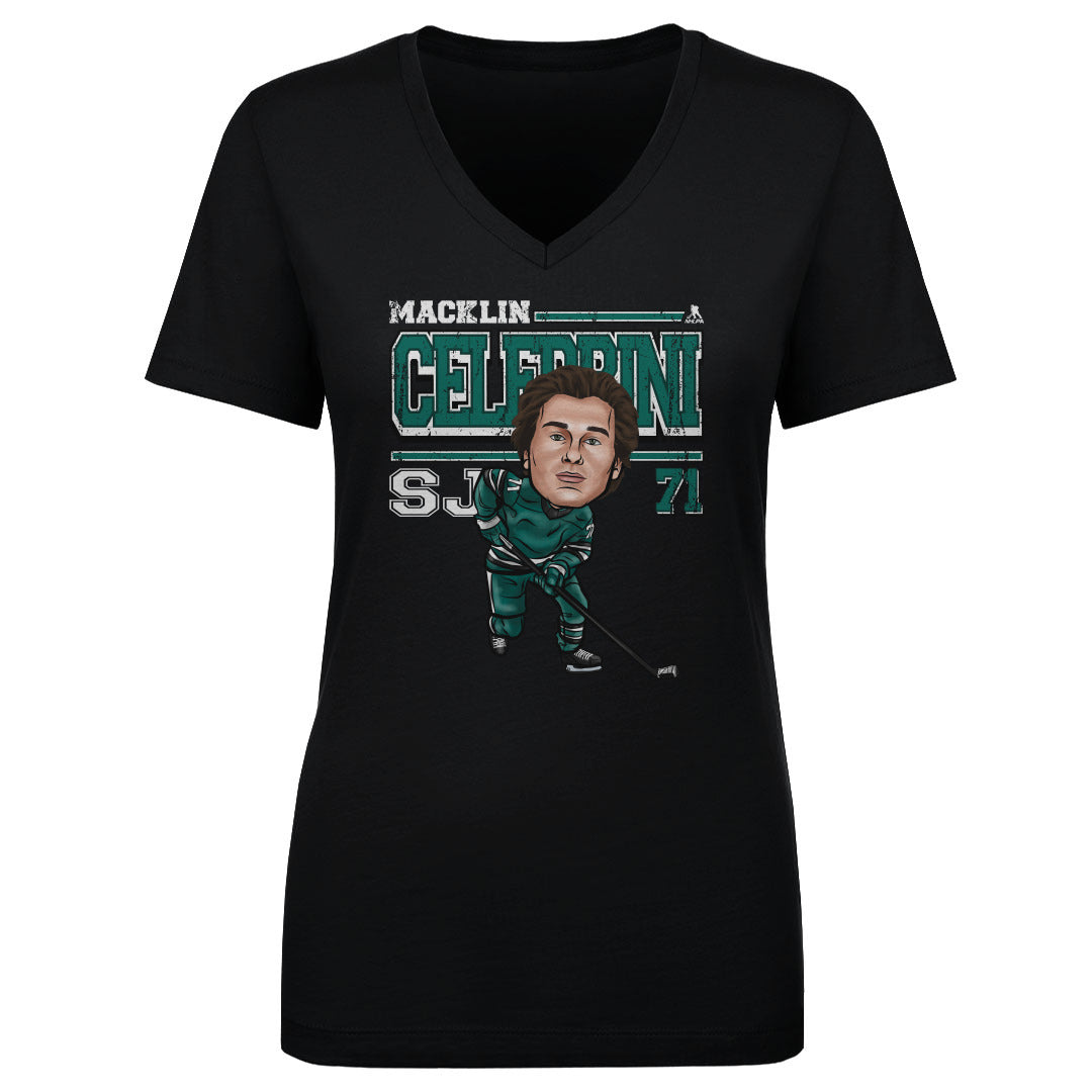 Macklin Celebrini Women's V-Neck T-Shirt | 500 LEVEL
