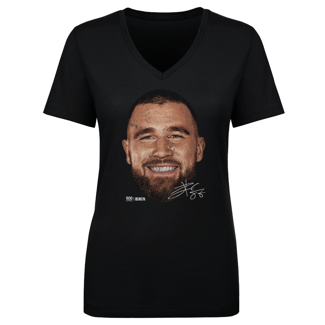 Travis Kelce Women's V-Neck T-Shirt | 500 LEVEL
