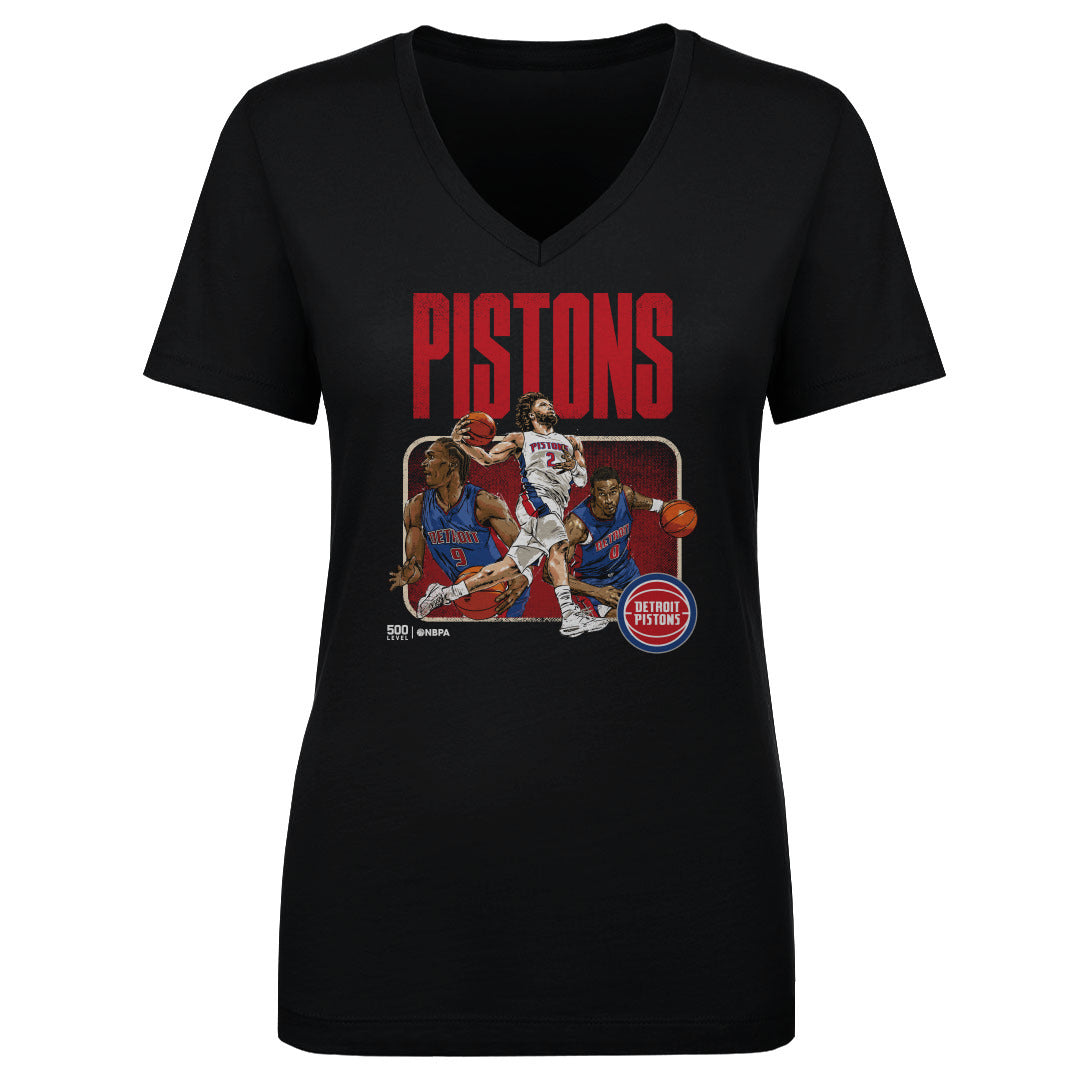 Detroit Pistons Women's V-Neck T-Shirt | 500 LEVEL