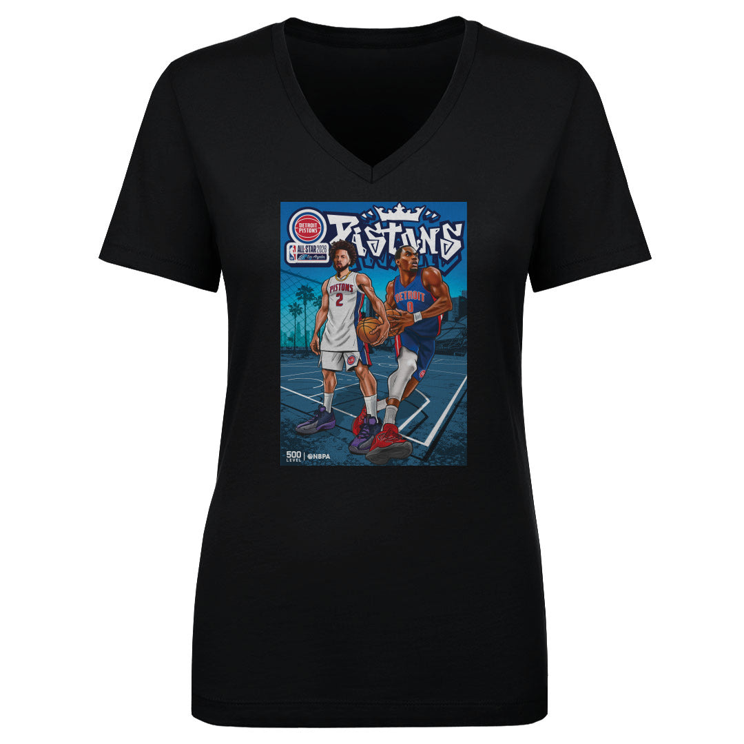 Detroit Pistons Women's V-Neck T-Shirt | 500 LEVEL