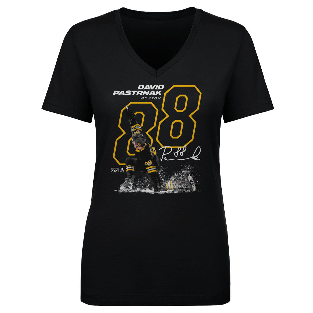 David Pastrnak Women's V-Neck T-Shirt | 500 LEVEL