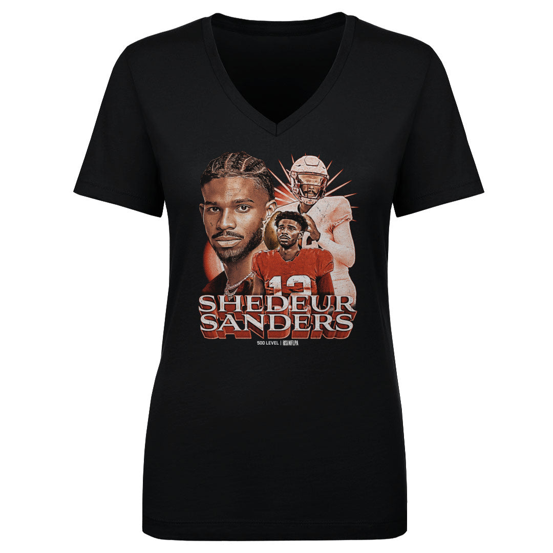 Shedeur Sanders Women's V-Neck T-Shirt | 500 LEVEL