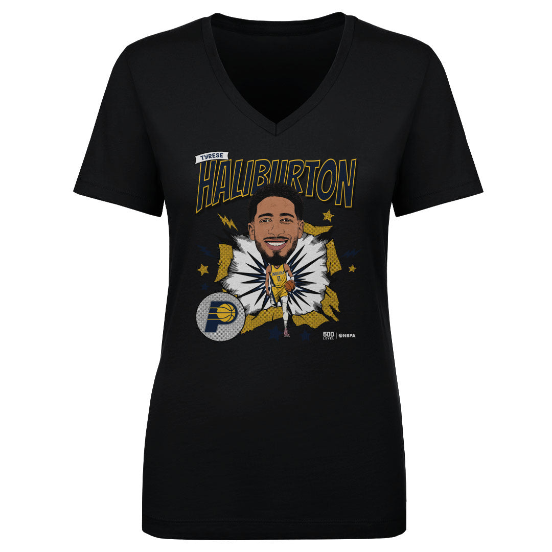 Tyrese Haliburton Women's V-Neck T-Shirt | 500 LEVEL