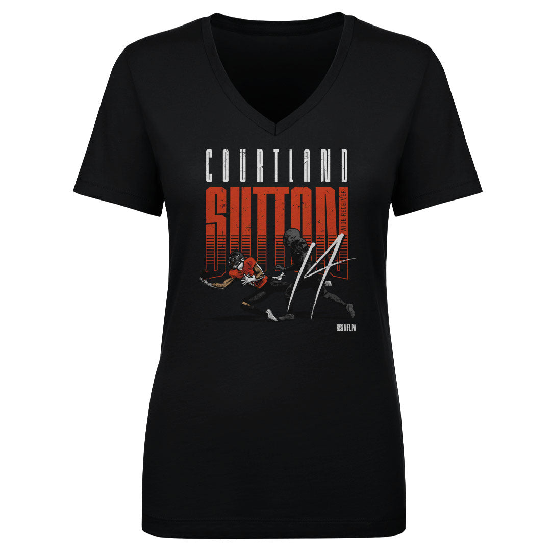 Courtland Sutton Women's V-Neck T-Shirt | 500 LEVEL