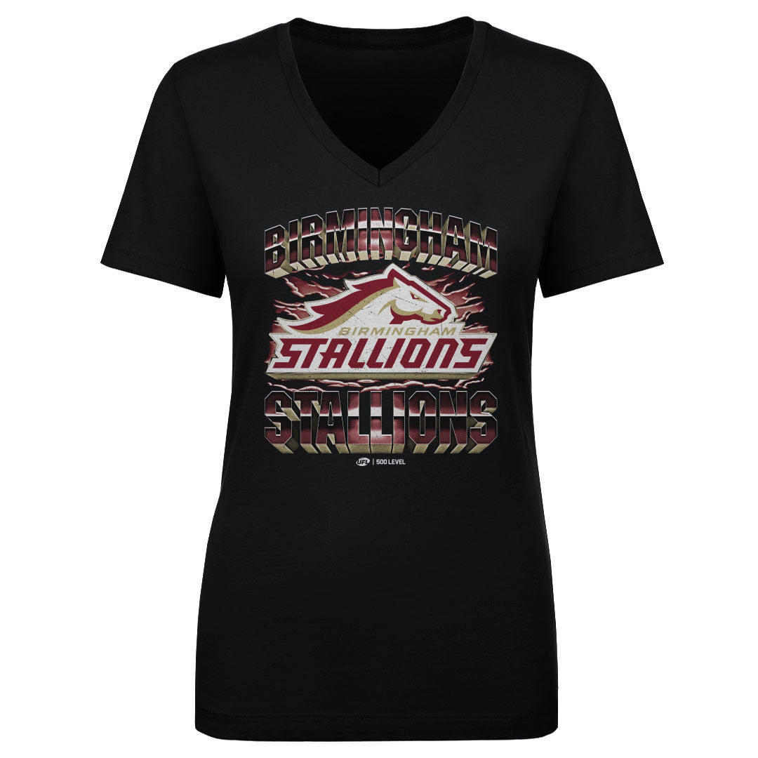 Birmingham Stallions Women's V-Neck T-Shirt | 500 LEVEL