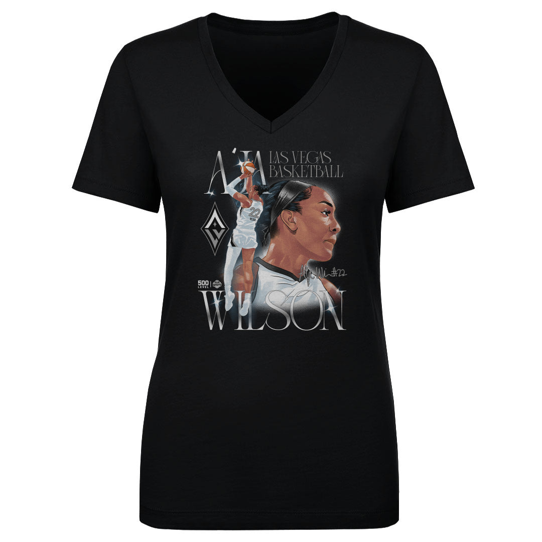 A'ja Wilson Women's V-Neck T-Shirt | 500 LEVEL