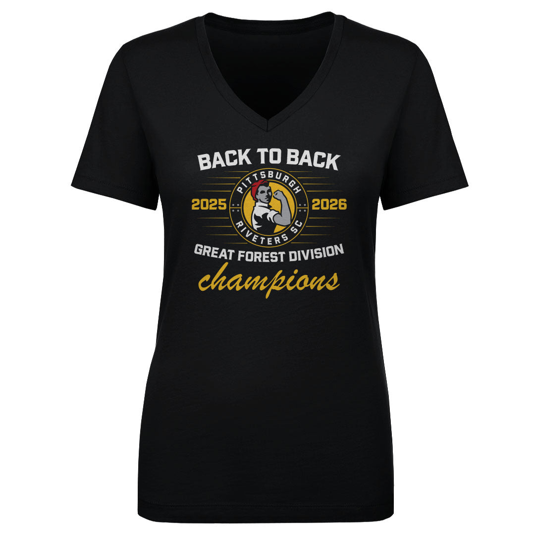 Pittsburgh Riveters SC Women's V-Neck T-Shirt | 500 LEVEL
