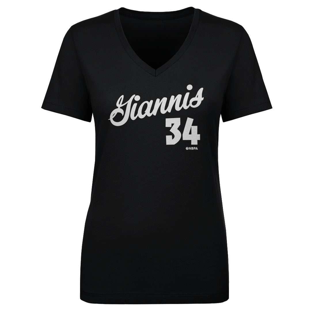 Giannis Antetokounmpo Women's V-Neck T-Shirt | 500 LEVEL