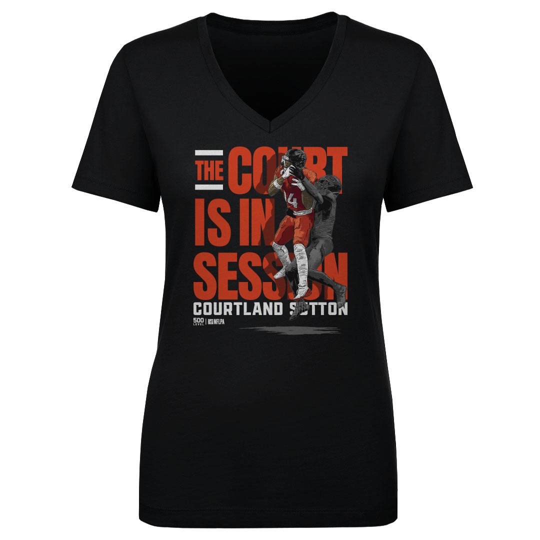 Courtland Sutton Women's V-Neck T-Shirt | 500 LEVEL