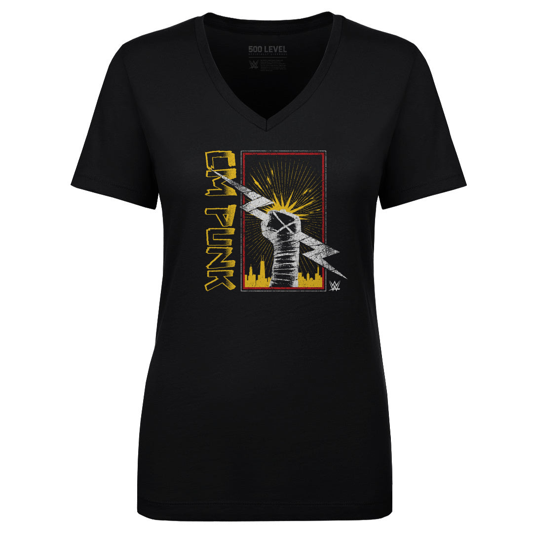 CM Punk Women's V-Neck T-Shirt | 500 LEVEL