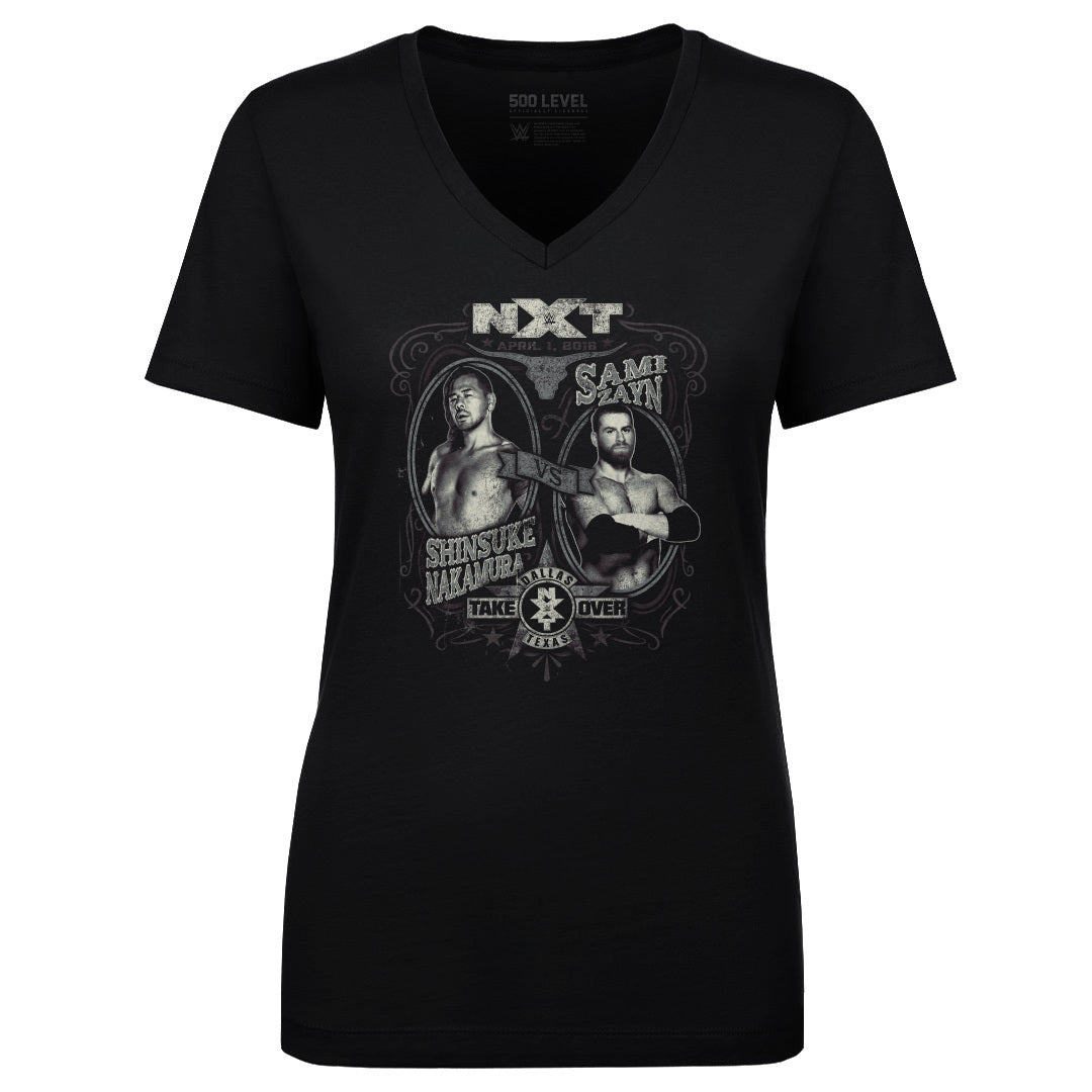 NXT Take Over Women's V-Neck T-Shirt | 500 LEVEL