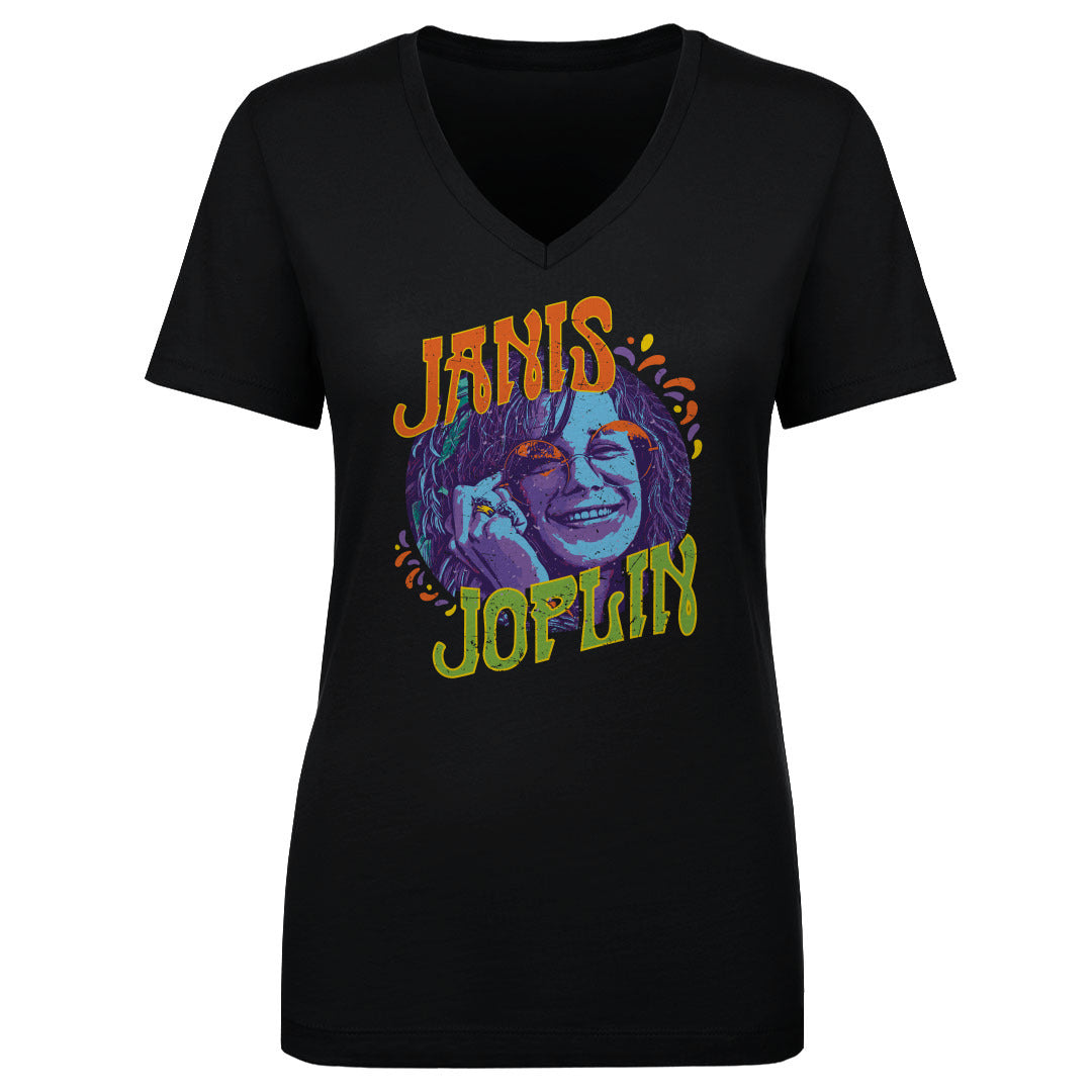 Janis Joplin Women's V-Neck T-Shirt | 500 LEVEL