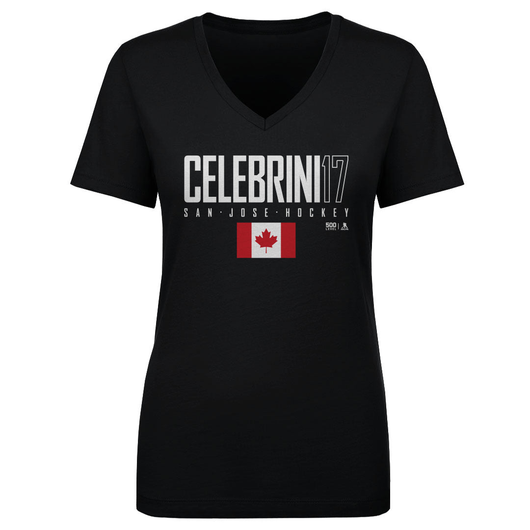 Macklin Celebrini Women's V-Neck T-Shirt | 500 LEVEL