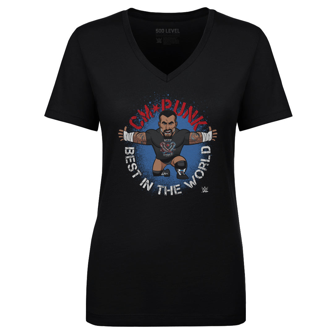 CM Punk Women's V-Neck T-Shirt | 500 LEVEL