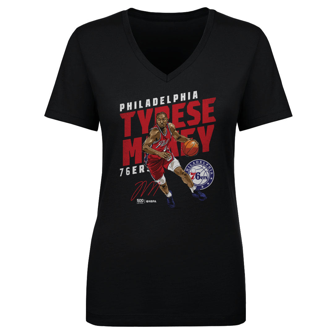 Tyrese Maxey Women's V-Neck T-Shirt | 500 LEVEL