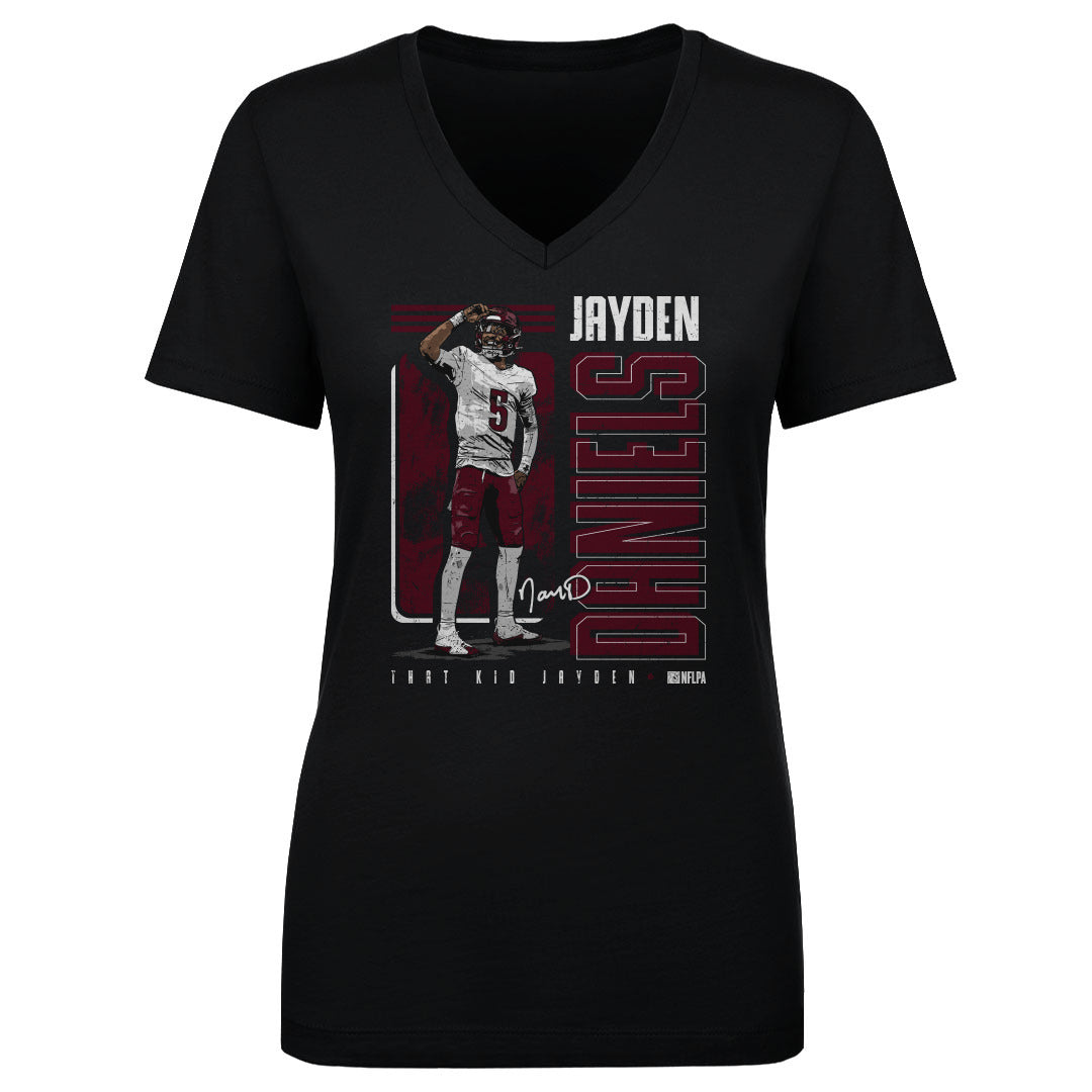 Jayden Daniels Women's V-Neck T-Shirt | 500 LEVEL