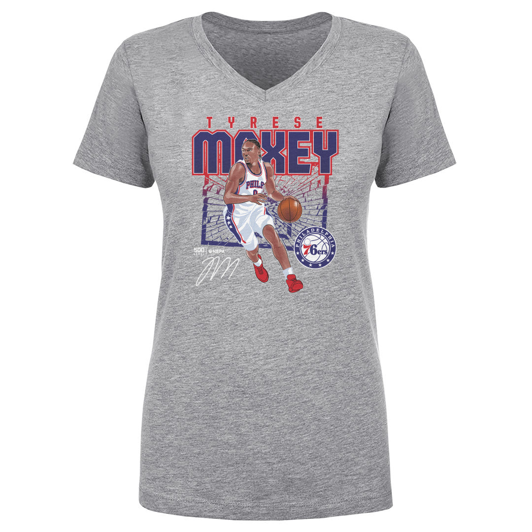 Tyrese Maxey Women's V-Neck T-Shirt | 500 LEVEL