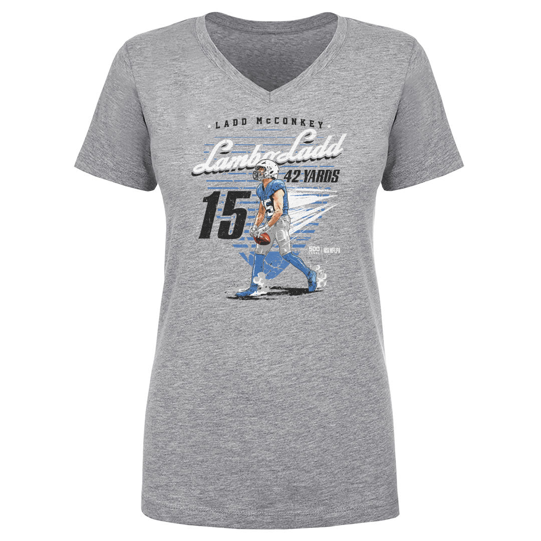 Ladd McConkey Women's V-Neck T-Shirt | 500 LEVEL