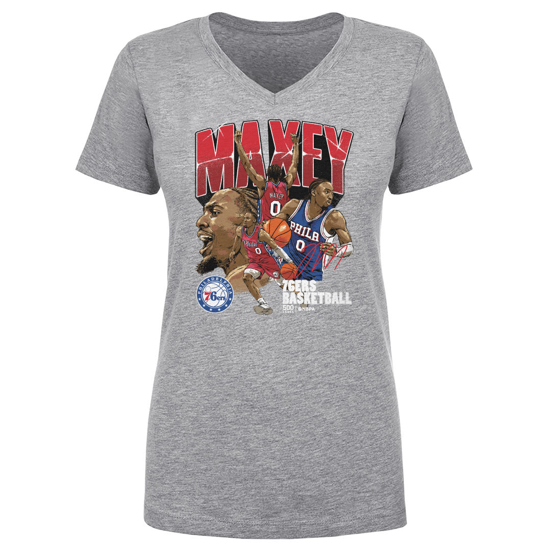 Tyrese Maxey Women's V-Neck T-Shirt | 500 LEVEL