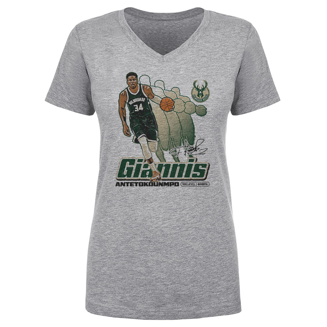 Giannis Antetokounmpo Women's V-Neck T-Shirt | 500 LEVEL