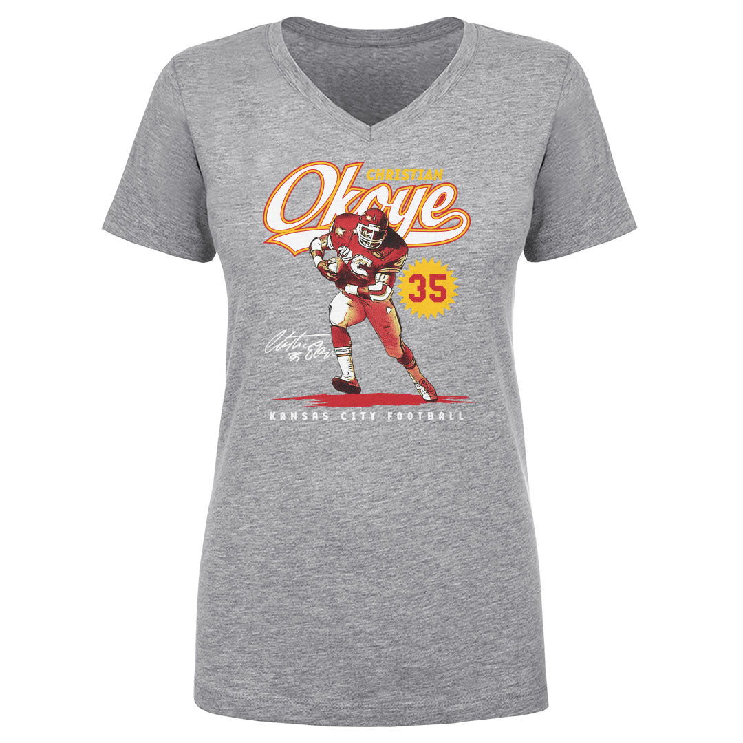 Christian Okoye Women's V-Neck T-Shirt | 500 LEVEL